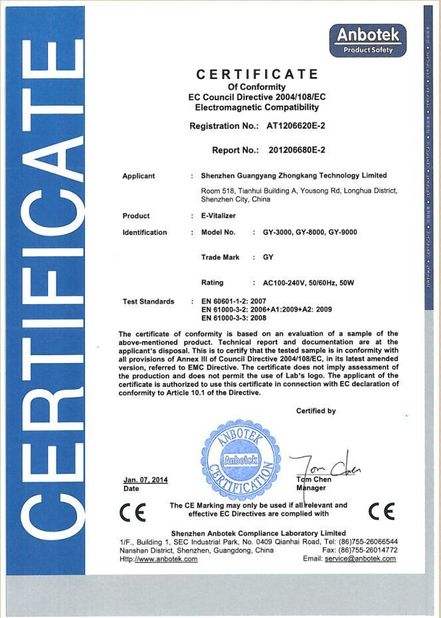 Cina Shenzhen Guangyang Zhongkang Technology Co., Ltd. Sertifikasi
